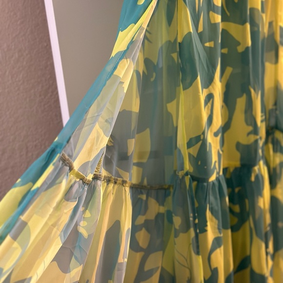 Deep V-neck Waist Belted High Slit Long Dress - Picture 6 of 7